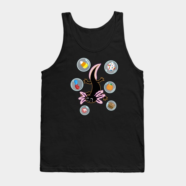 Axolotl and Halloween Candy Tank Top by SNK Kreatures